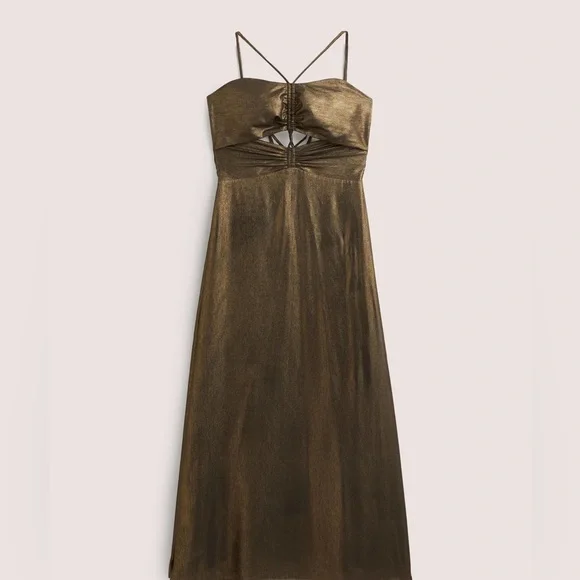 Boden Gold Midi Dress - Picture 2 of 4